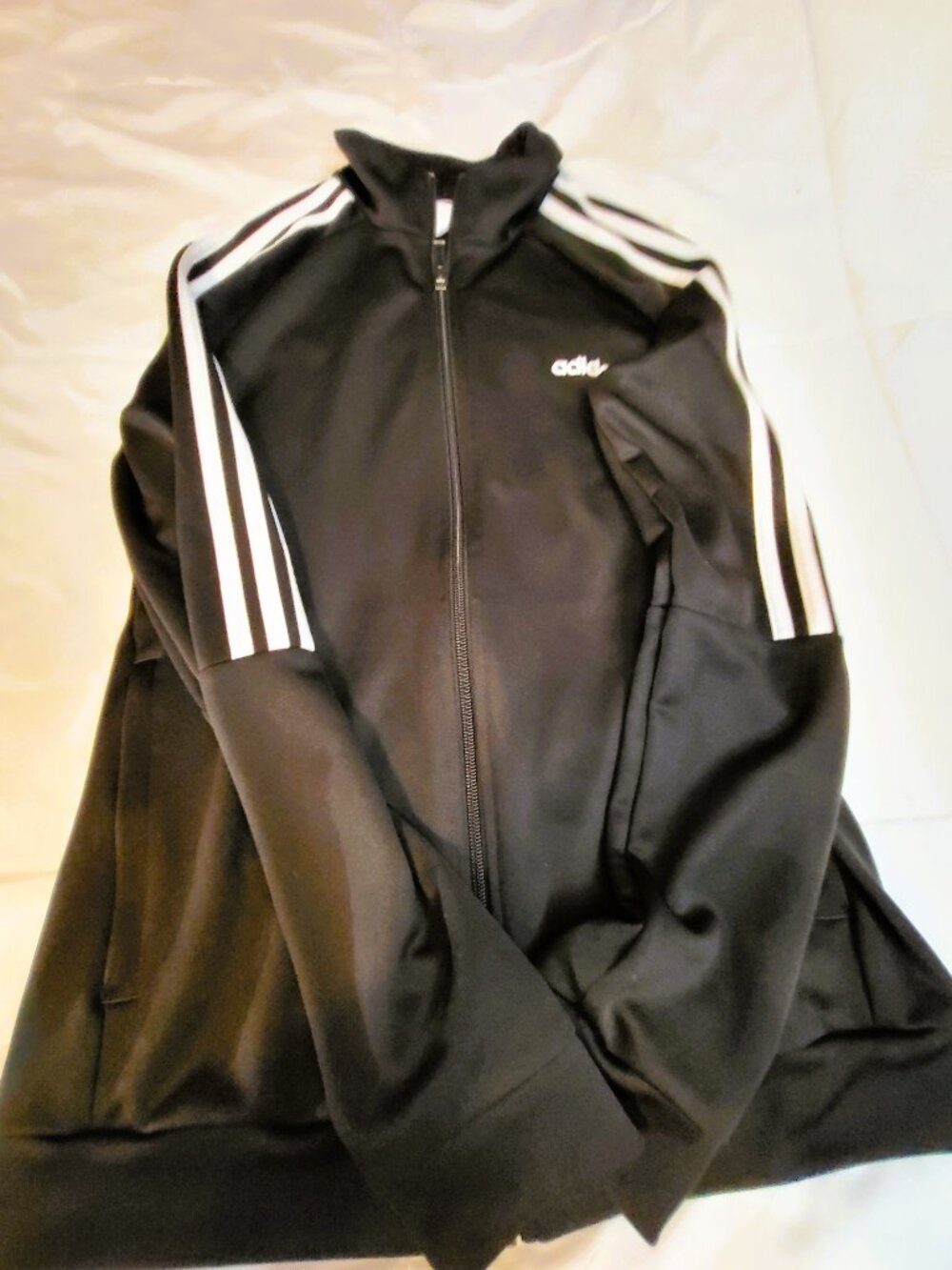 Adidas Black Athletic Track Jacket Zip Front Activewear Size Large - Picture 10 of 10